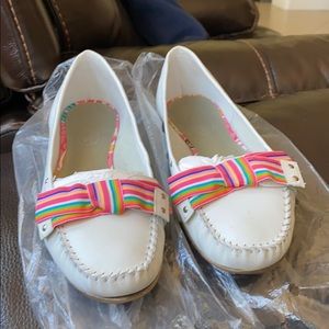 White slip on shoes